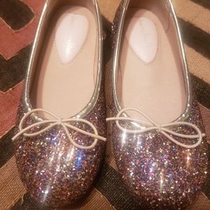 Girls Glitter Ballet Flats Size 13